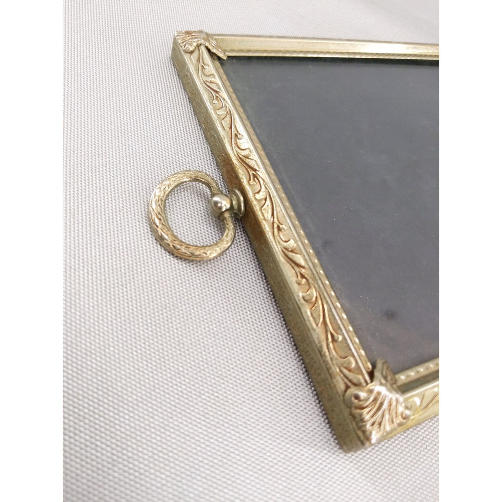 Vintage Picture Frame Set Gold Ornate Scroll Metal Easel Back 5x7 Pair - Picture 4 of 10